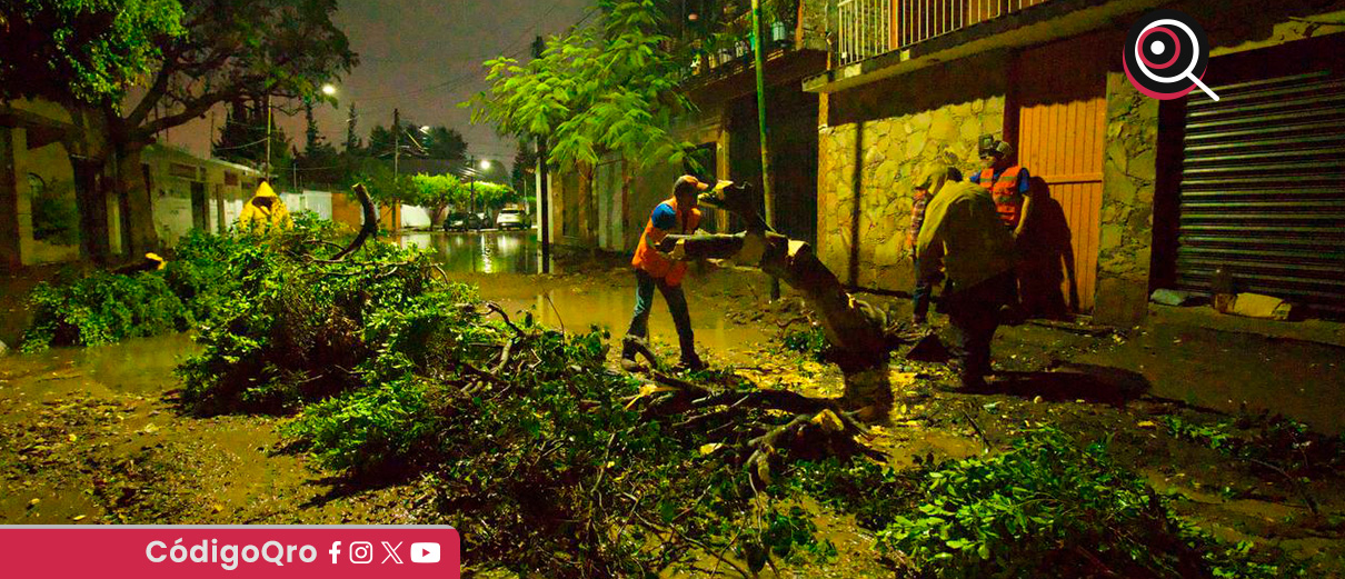 Atienden afectaciones por lluvia en San Juan del Río. Foto: Especial