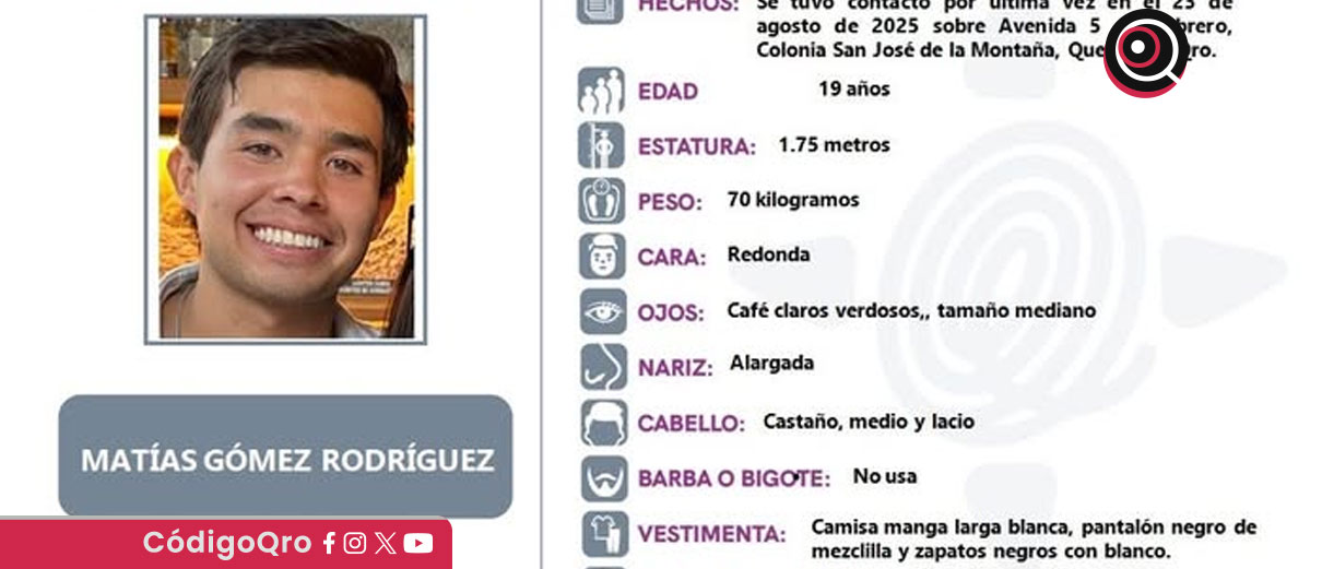 De acuerdo con la ficha de búsqueda, el joven vestía camisa de manga larga blanca, pantalón negro de mezclilla y zapatos negros con blanco / Foto: Cortesía