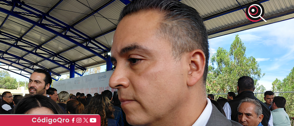 El secretario de Gobierno del estado de Querétaro, Eric Gudiño, informó que 4 viviendas quedaron inhabitables. Foto: Mónica Gordillo