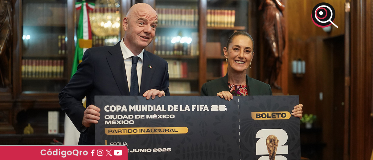 Giani Infantino visitó a Claudia Sheinbaum en Palacio Nacional. Foto: Especial