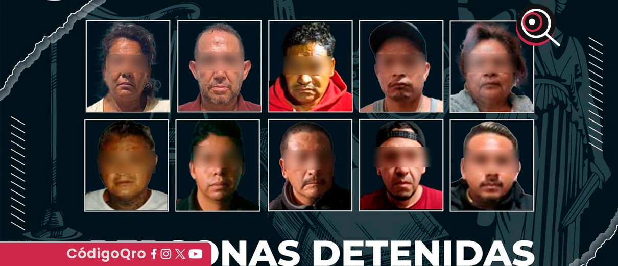 detienen 10 personas, diversos delitos, zona metropolitana,