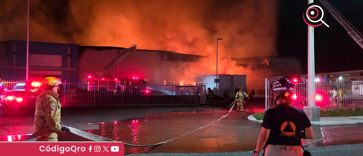evacúan 27 trabajadores, incendio, empresa, Parque Industrial Querétaro,