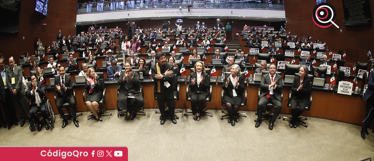 Las y los 9 ministros de la SCJN rindieron protesta ante el Senado de la República. Foto: Especial