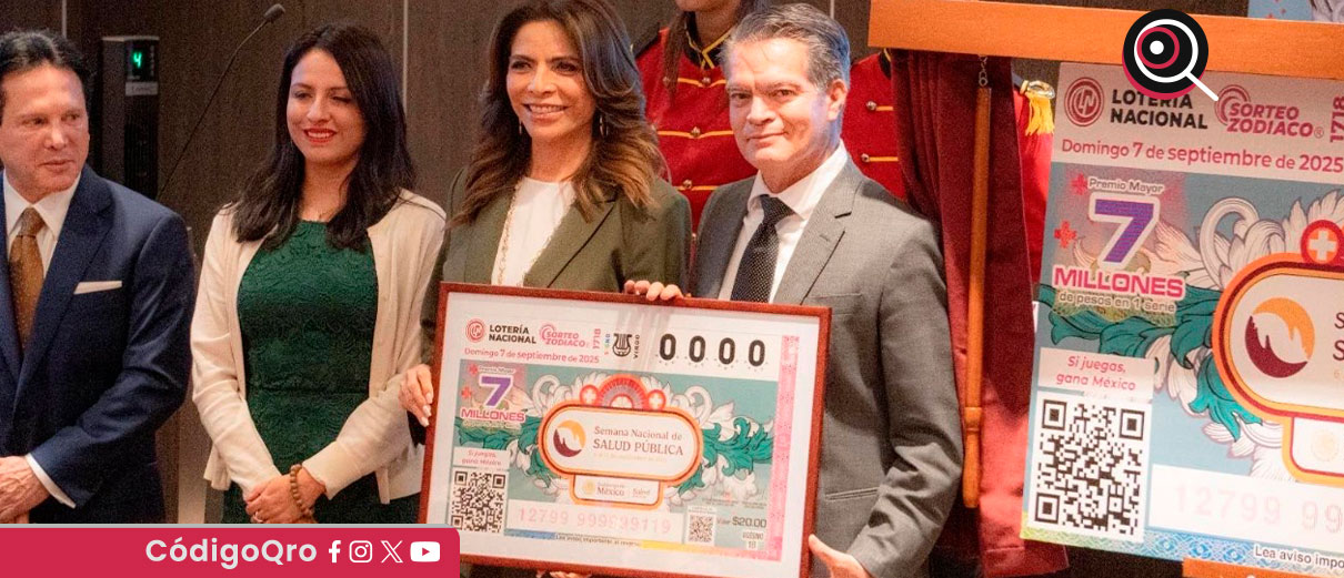 La Lotería Nacional presentó el billete conmemorativo del Sorteo Zodiaco No. 1718, con el objetivo de difundir la Semana Nacional de Salud Pública 2025 / Foto: Cortesía