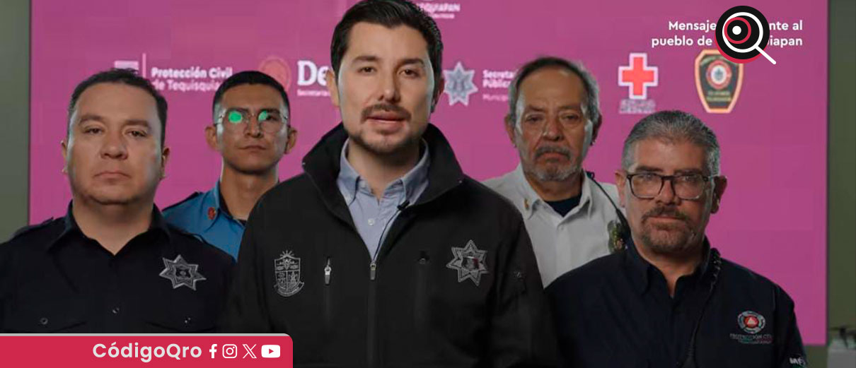 El presidente municipal de Tequisquiapan, Héctor Magaña Rentería, informó que el semáforo de riesgo en emergencias pluviales pasó a color rojo debido al incremento en el nivel de peligro de inundaciones / Foto: Cortesía