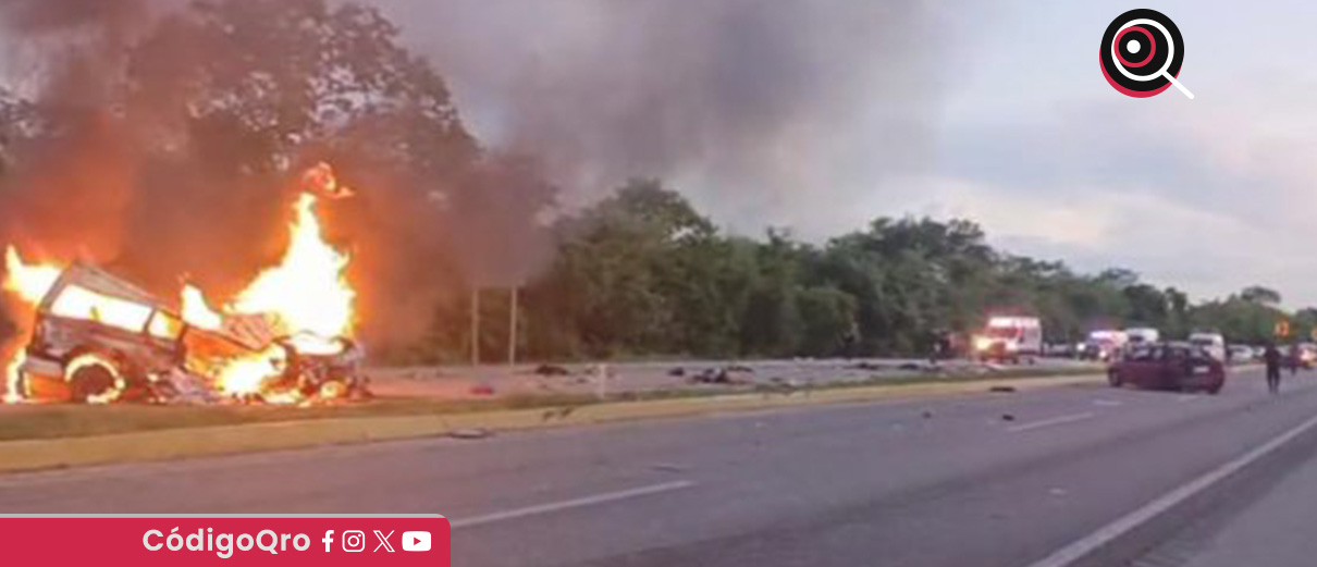 Un accidente carretero en Yucatán dejó 15 personas muertas. Foto: Especial