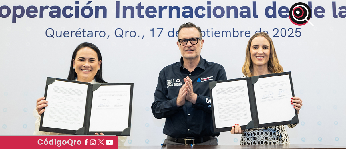 El gobernador de Querétaro, Mauricio Kuri, inauguró un foro sobre cooperación internacional. Foto: Especial