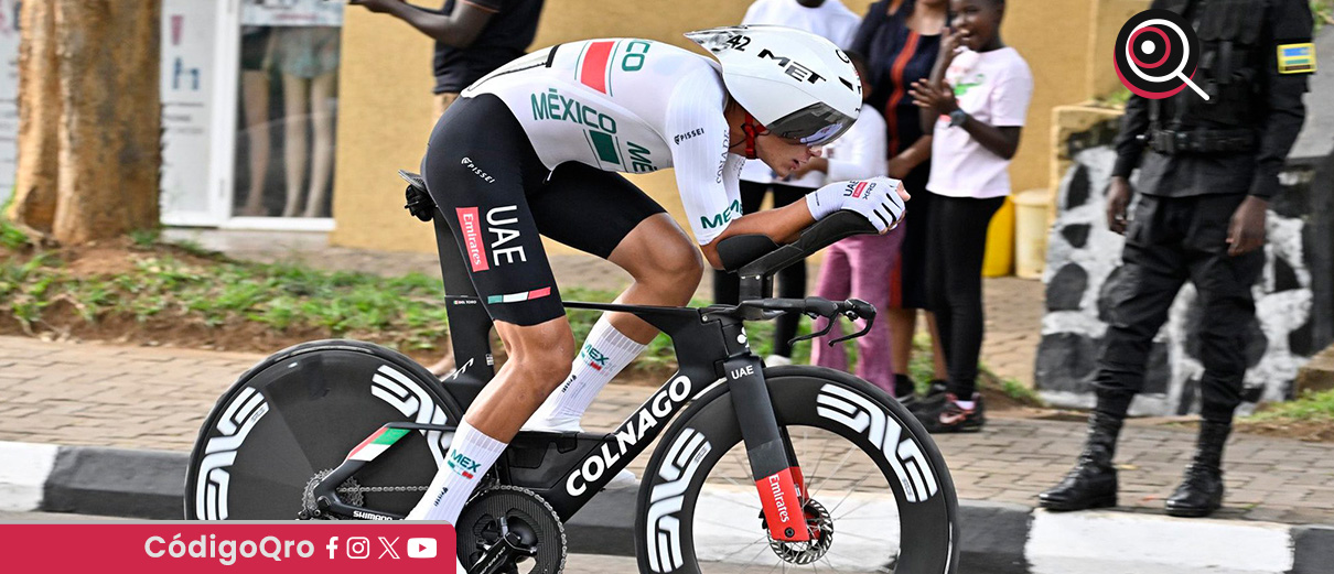 Isaac del Toro consiguió un histórico quinto lugar para México en el Mundial de Ciclismo. Foto: Especial