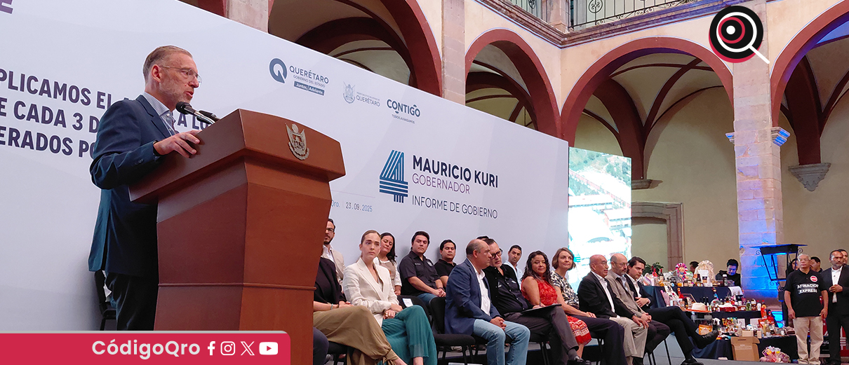 El gobernador Mauricio Kuri presentó el distintivo Calidad Querétaro. Foto: Mónica Gordillo