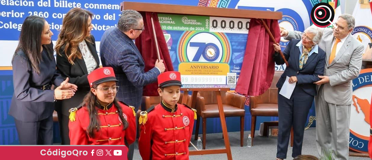 La Lotería Nacional anunció un billete para celebrar al Colegio Nacional del Notariado Mexicano. Foto: Especial