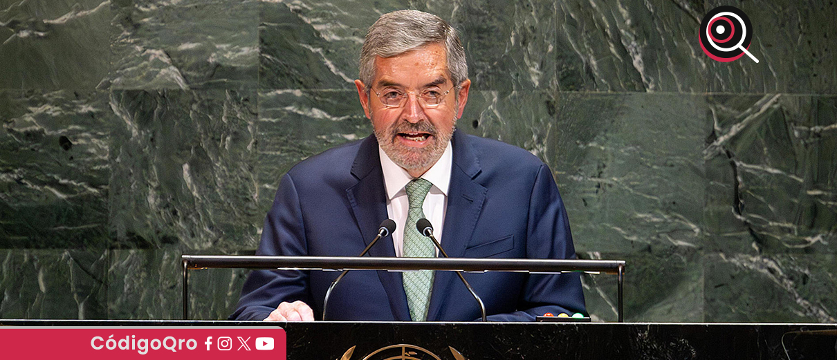El secretario de Relaciones Exteriores de México, Juan Ramón de la Fuente, habló ante la Asamblea General de la ONU. Foto: Agencia EFE