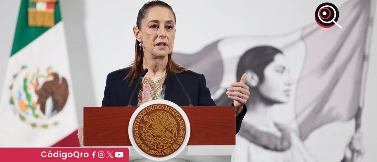 Sheinbaum explicó que el colapso en el AICM fue causado por un rayo en la torre de control y rechazó que existan fallas de administración o deterioro en las pistas / Foto: Cortesía