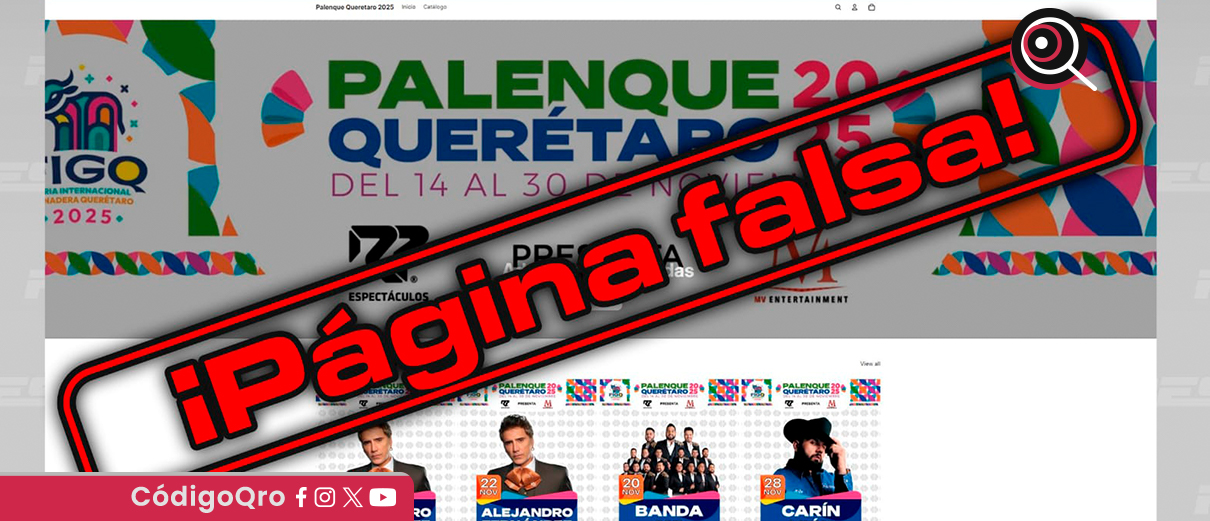 Detectan página falsa de venta de boletos para palenque de la feria. Foto: Especial