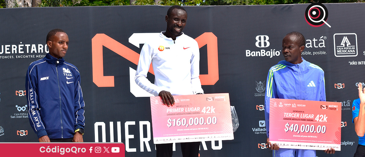 Corredores originarios de Kenia ganaron el Querétaro Maratón en las categorías varonil y femenil. Foto: Irma Caballero