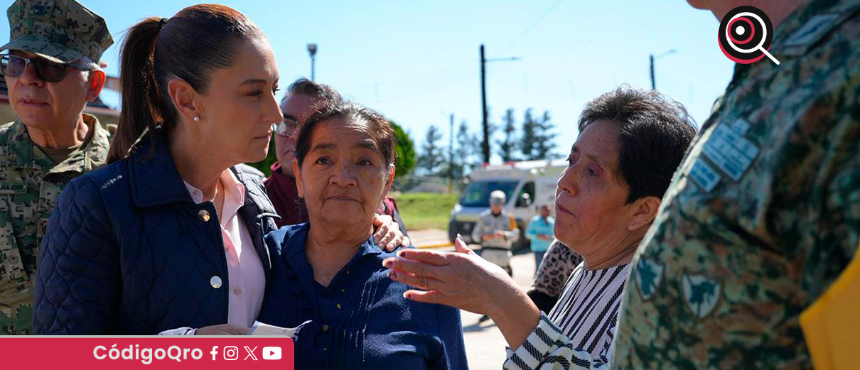 Claudia Sheinbaum zona afectada lluvias Sierra Gorda