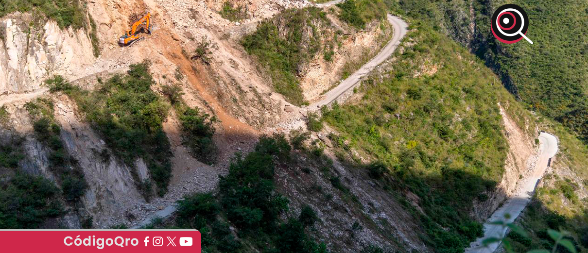 Atienden deslave en camino rural del municipio de San Joaquín