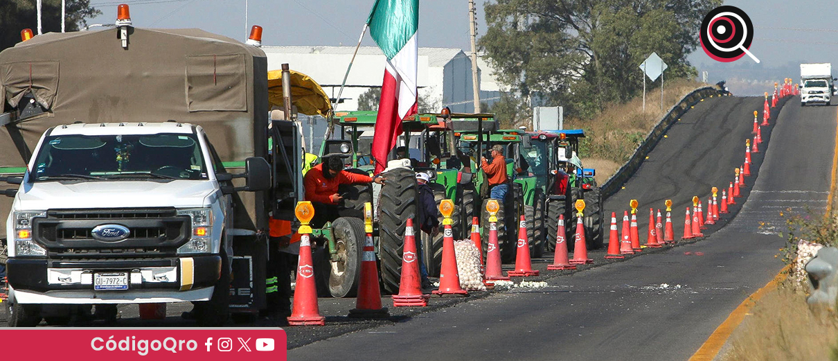 Campesinos bloquearon carreteras para exigir que la tonelada de maíz cueste 7 mil 200 pesos