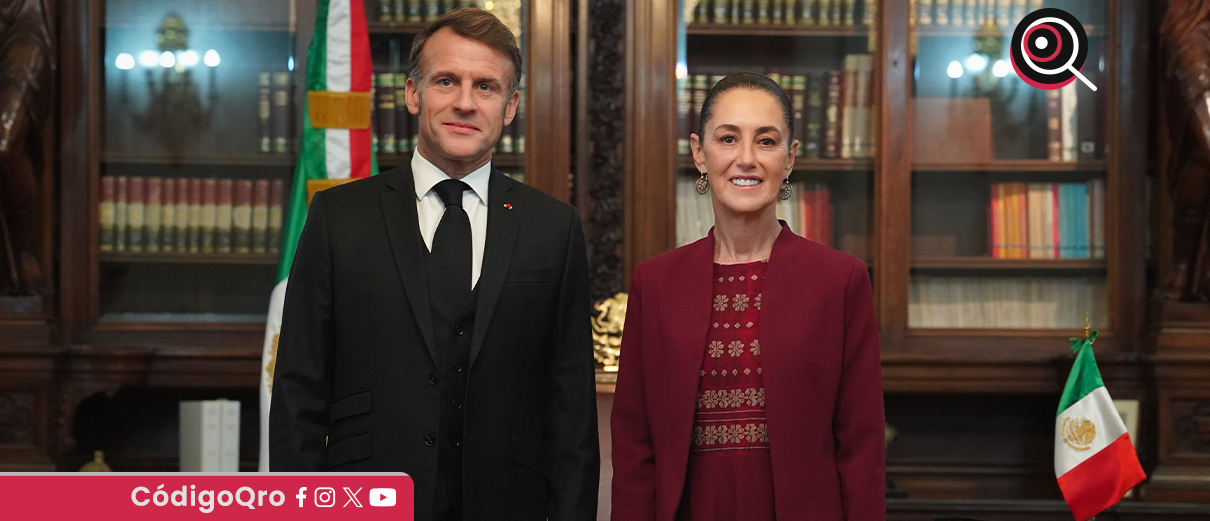 Sheinbaum, Macron, Palacio Nacional,