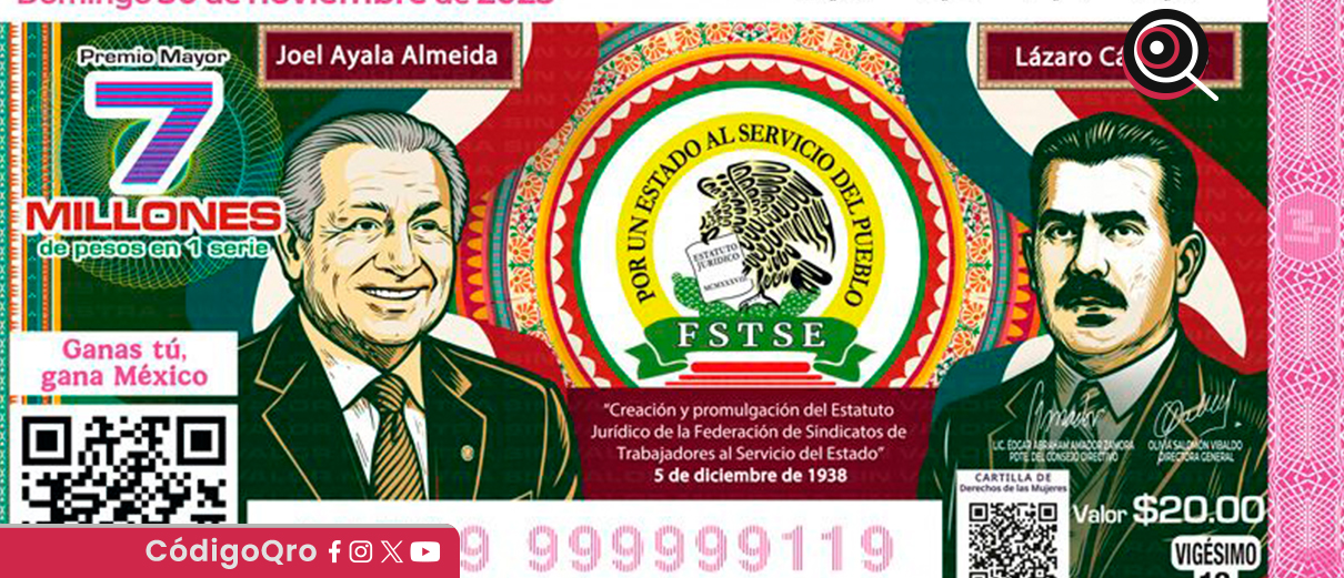 La Lotería Nacional lanzó un billete conmemorativo por la creación de la FSTSE