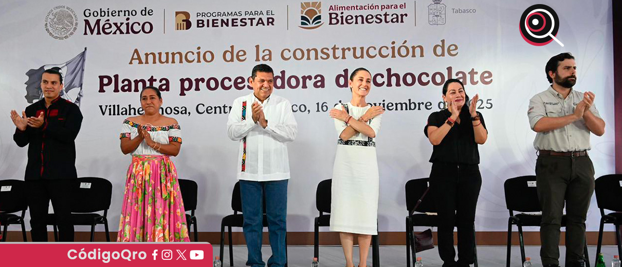 La presidenta de México, Claudia Sheinbaum, anunció la primera planta de Chocolate Bienestar