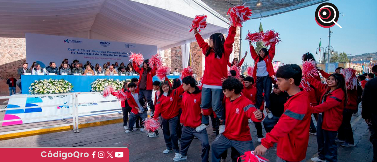 Realizan desfile por 115 años de la Revolución Mexicana en El Marqués
