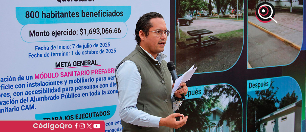 El presidente  municipal de Corregidora, Chepe Guerrero, inauguró una obra en el Corredor de las Mujeres