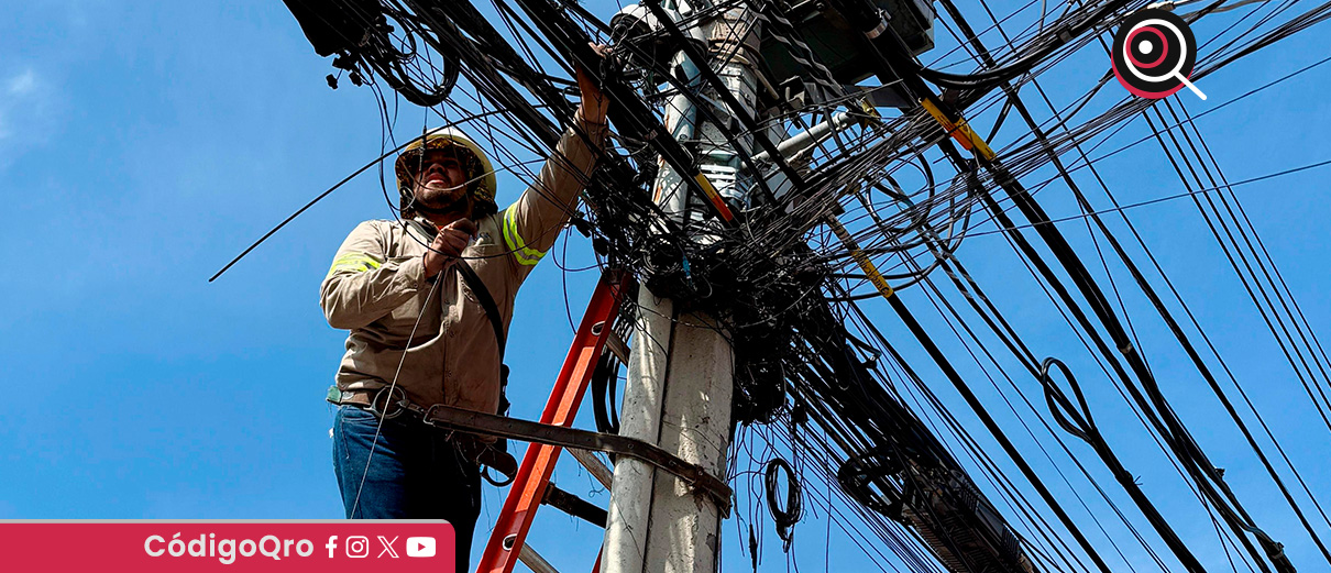 El municipio de Querétaro completó el retiro de 25 toneladas de cables en desuso