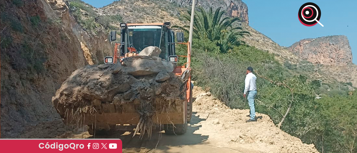 CEI, atiende, derrumbe, camino, Peñamiller, Cadereyta,