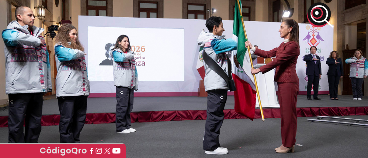 Donovan Carrillo recibió la bandera de México rumbo a los Juegos Olímpicos de Invierno