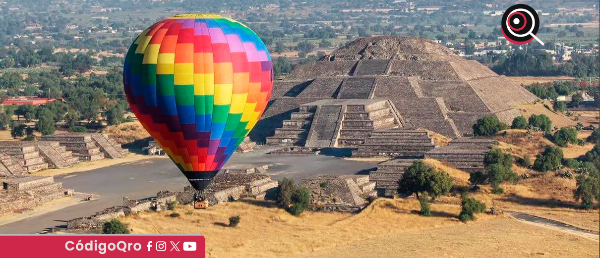Accidente en globo aerostático en Teotihuacán deja dos heridos; AFAC inicia investigación
