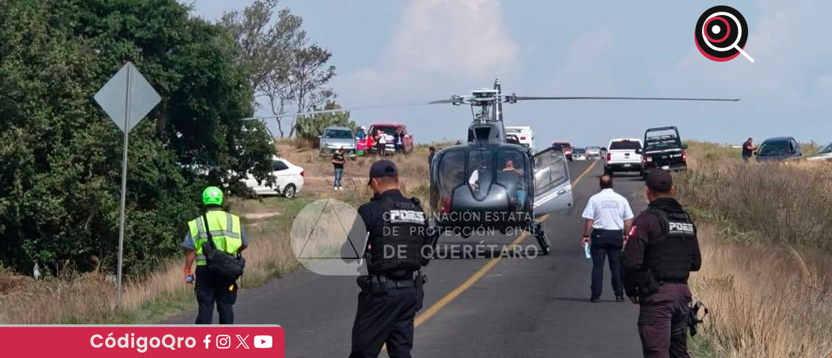 una persona, grave, accidente, Amealco,