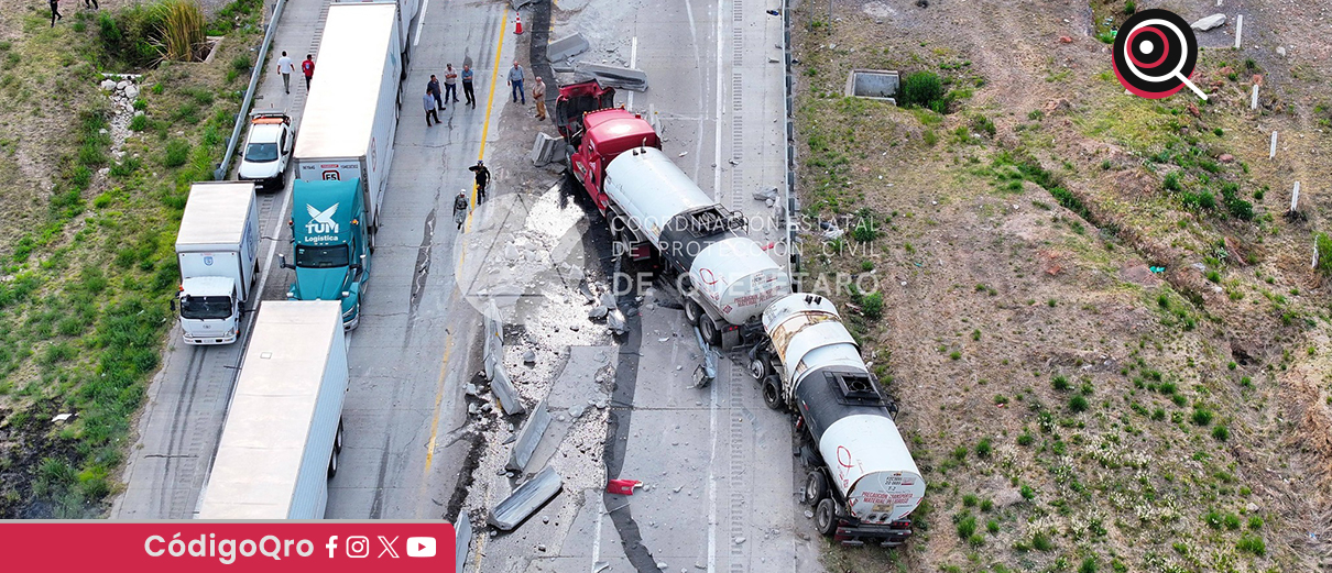 Cuatro personas resultaron lesionadas en el accidente ocurrido en el Macrolibramiento Apaseo-Palmillas