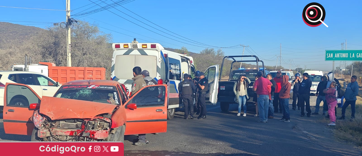 cinco lesionados, accidente vial, Huimilpan, Protección Civil,