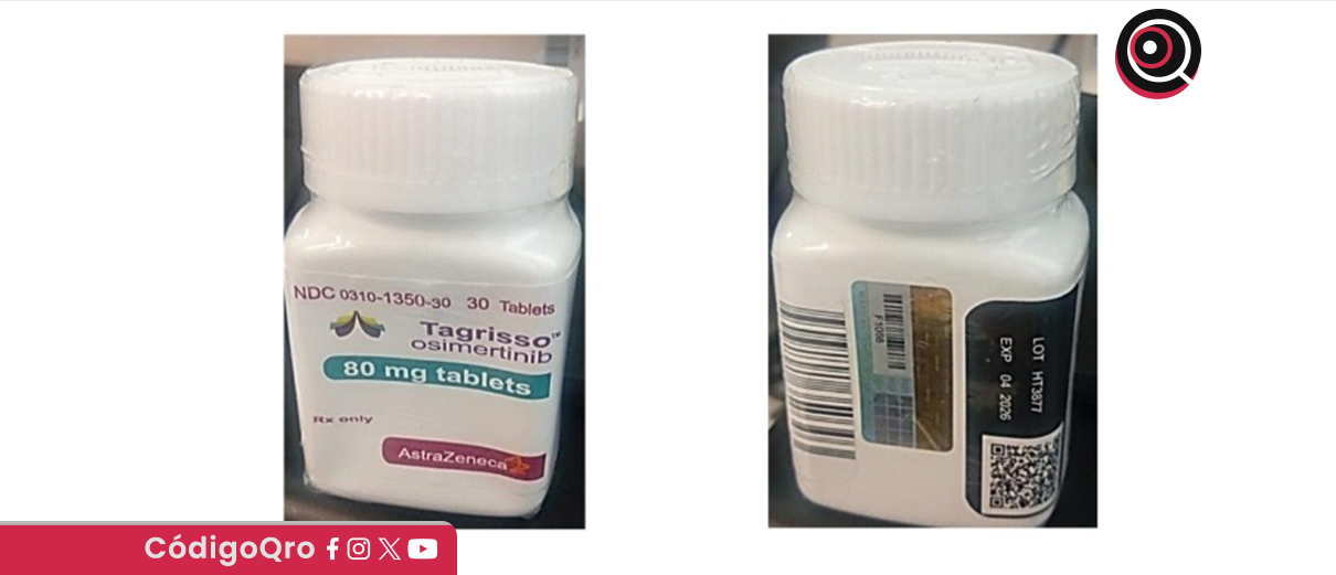 Emiten alerta sanitaria por falsificación del producto Tagrisso