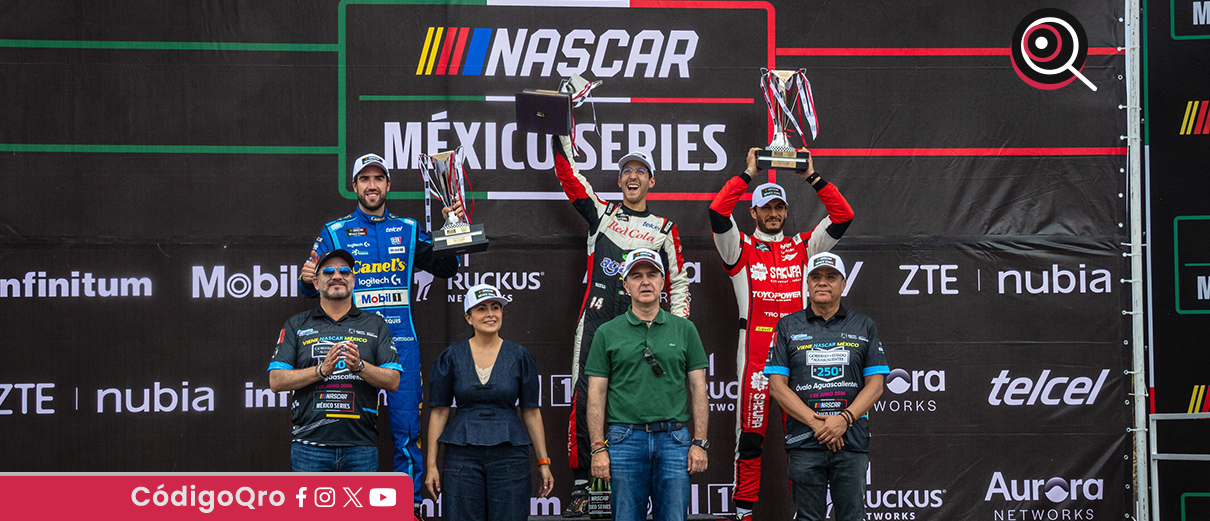 Alex de Alba ganó la carrera de Nascar en Aguascalientes
