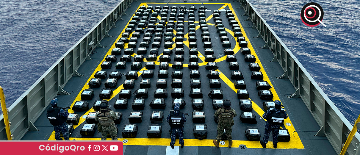 Decomisan 188 bultos de cocaína en océano Pacífico