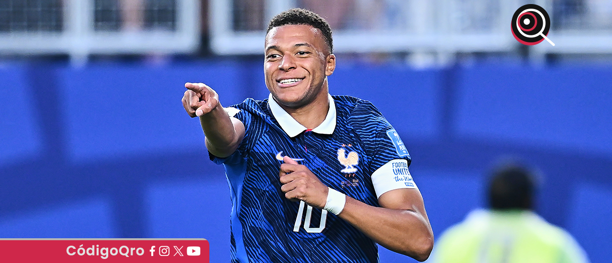 Kylian Mbappé marcó un doblete en la victoria de Francia contra Irak