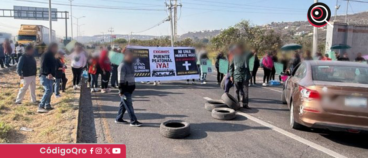 Con bloqueo, exigen puente peatonal en Libramiento Norponiente