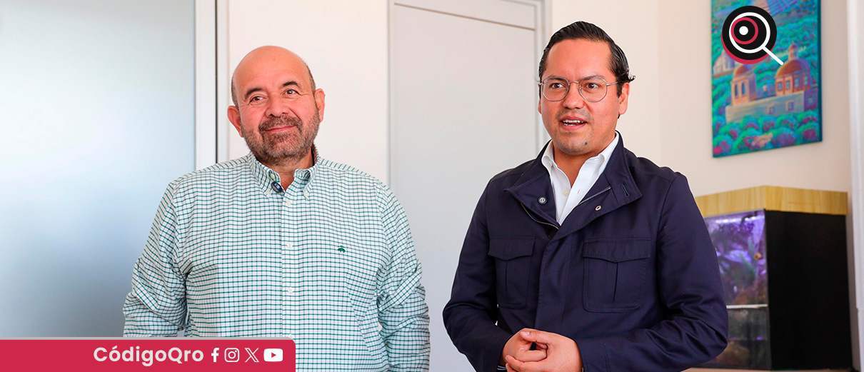 El presidente municipal de Corregidora, Chepe Guerrero, se reunió con el delegado de SICT en Querétaro