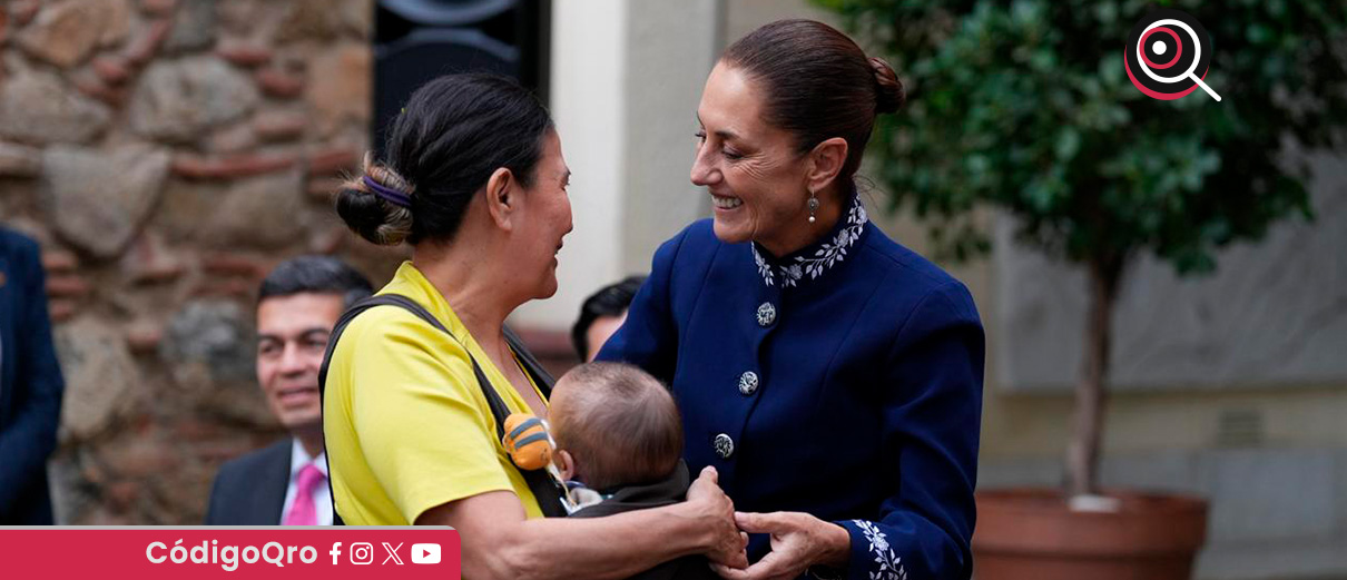 La presidenta de México, Claudia Sheinbaum, encabezó un encuentro en el Consulado en Barcelona