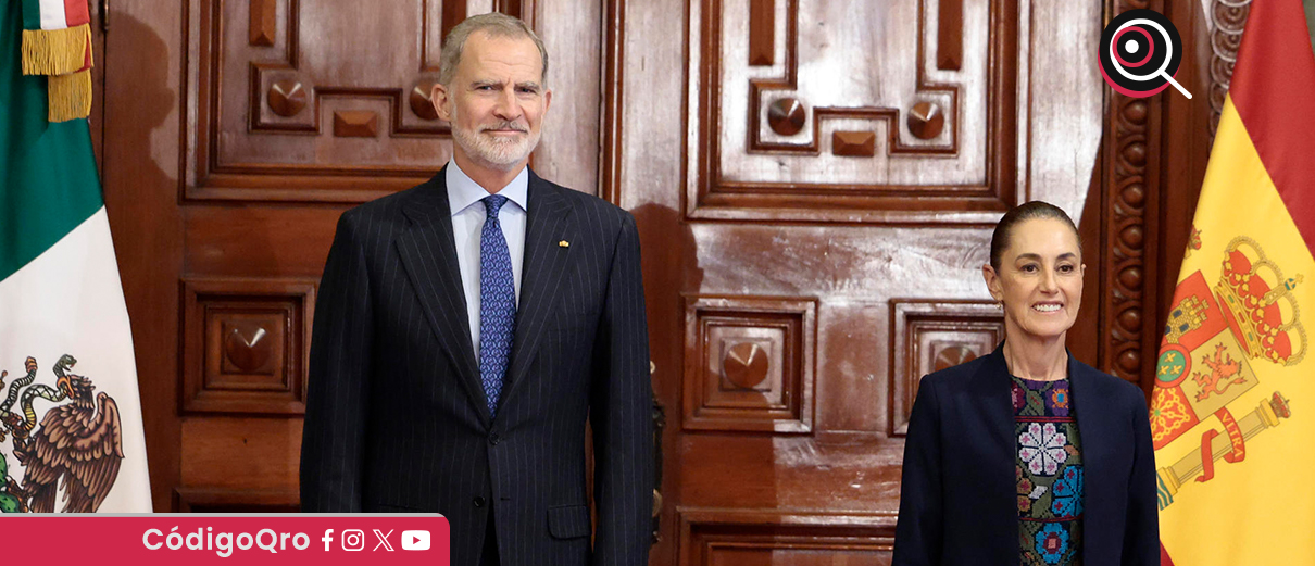 La presidenta de México, Claudia Sheinbaum, se reunió con el rey de España, Felipe VI, en Palacio Nacional