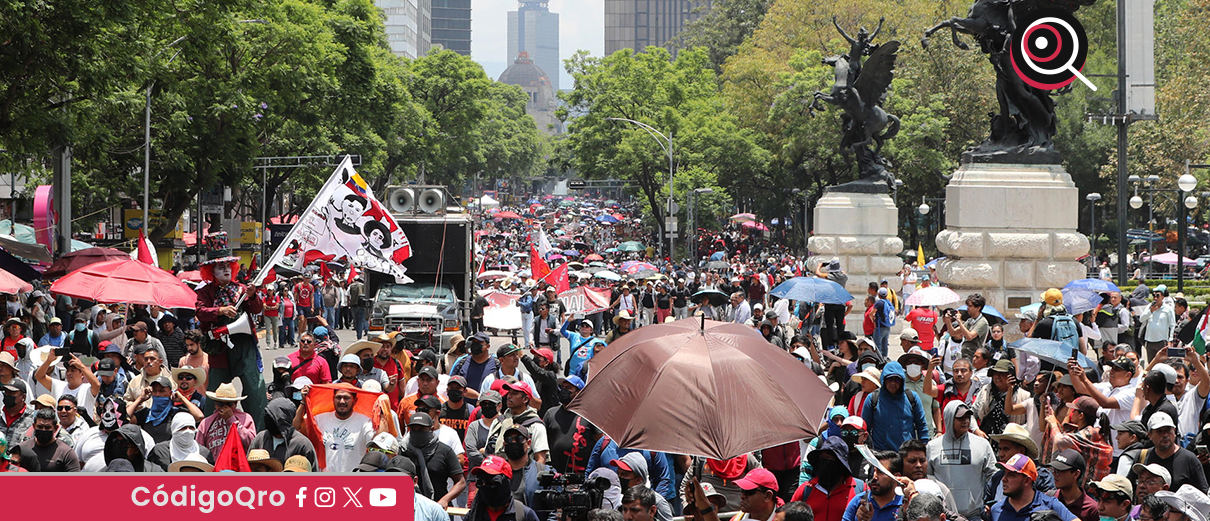 Maestros de la CNTE mantienen su movilización en la Ciudad de México
