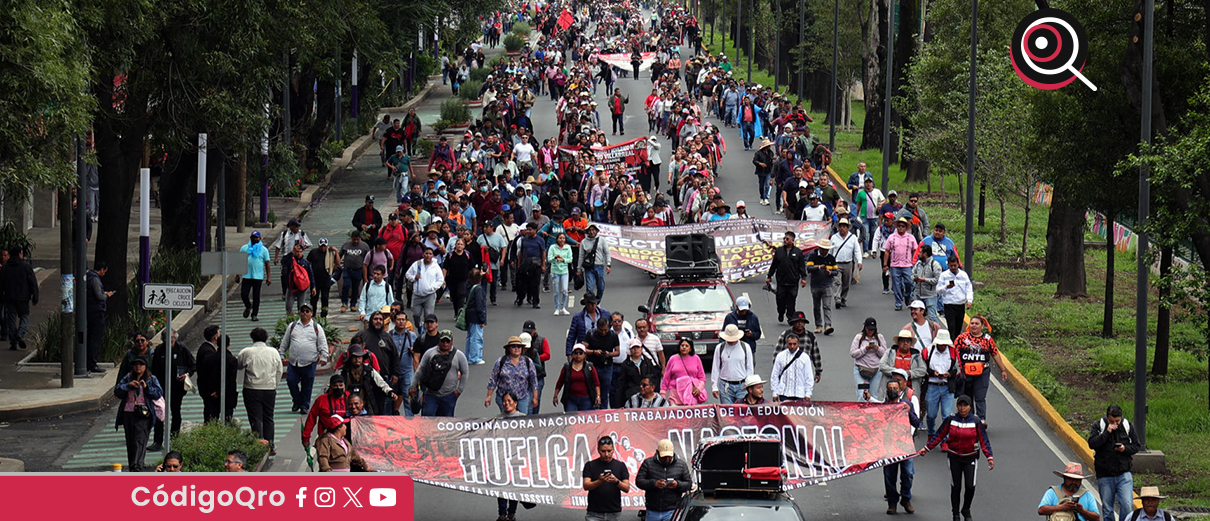 La CNTE convocó a protestas durante el partido entre Colombia y Uzbekistán
