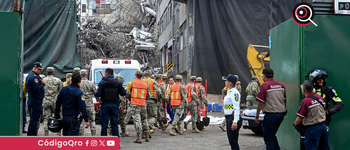 Colapso de edificio en CDMX: un muertos, dos atrapados y un herido