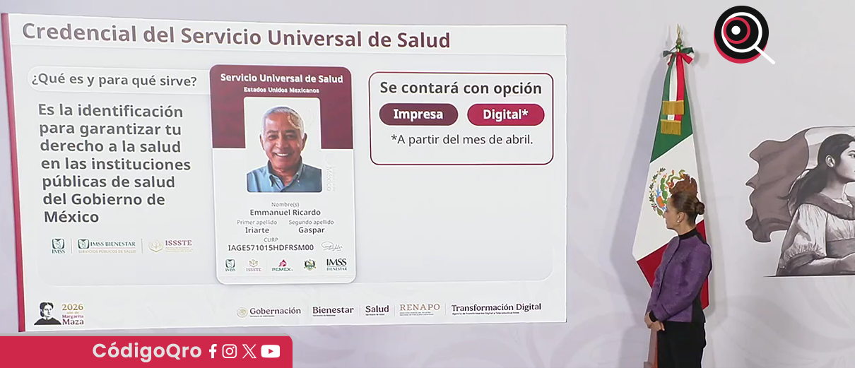 Presenta Sheinbaum la credencial del Servicio Universal de Salud