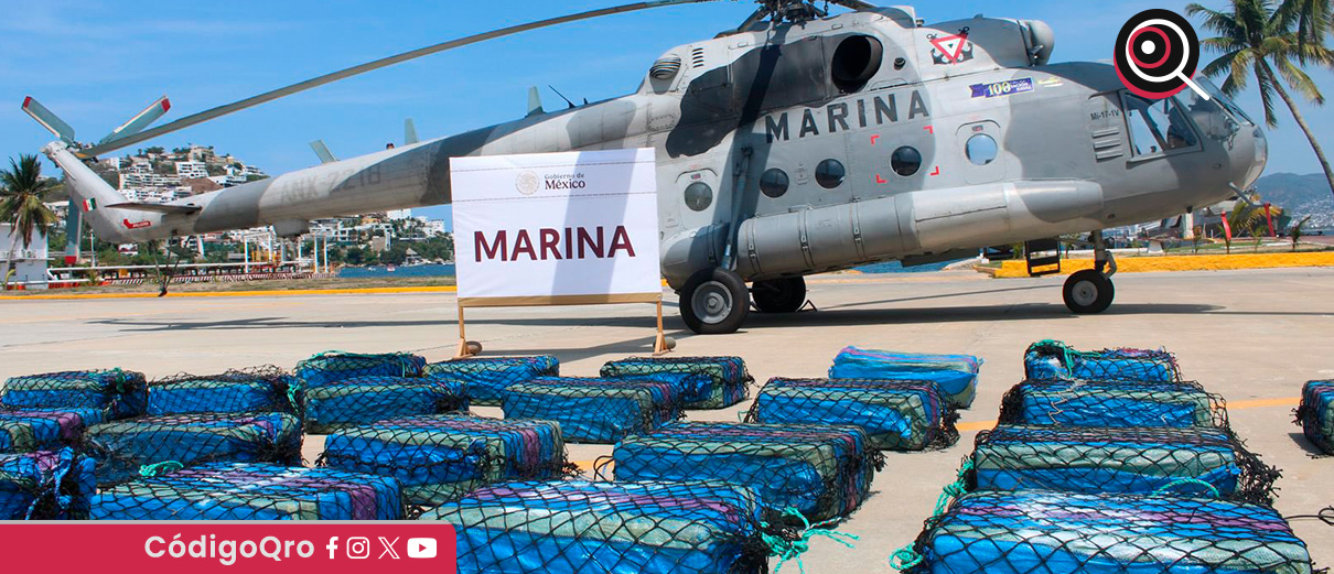 La Marina Armada de México aseguró 26 bultos de cocaína en costas de Guerrero