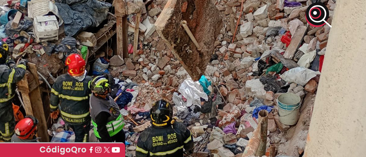 Un hombre de entre 20 y 30 años murió tras el derrumbe de una vivienda en la Ciudad de México