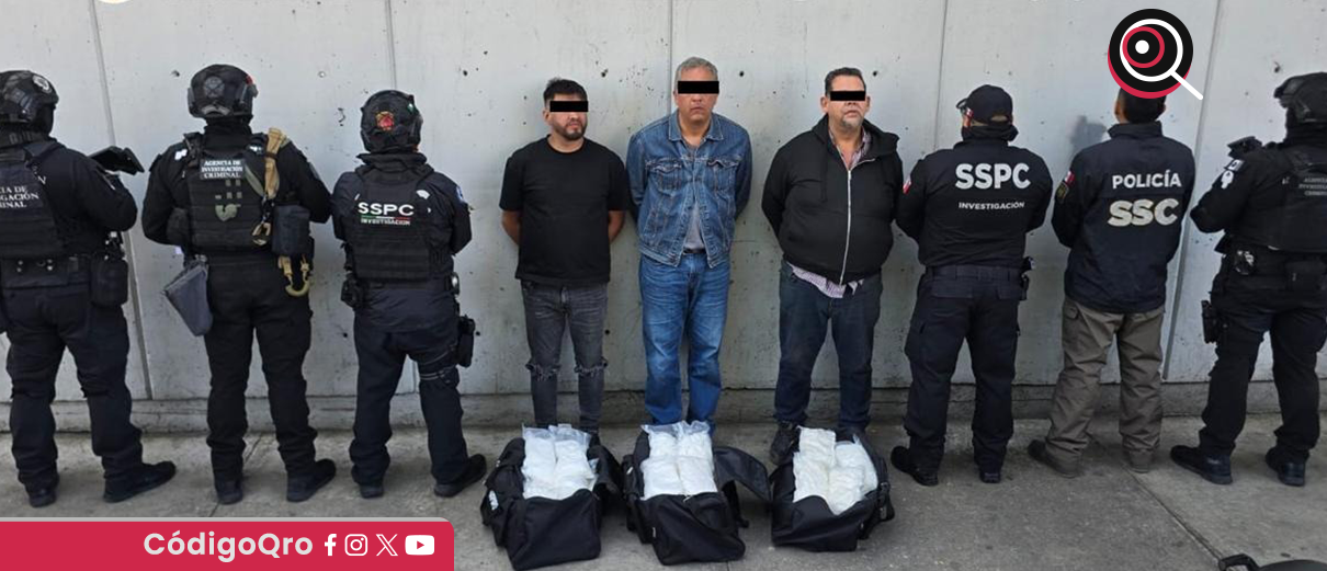 Aseguran 50 kilos de metanfetamina y detienen a tres integrantes de grupo delictivo en CDMX