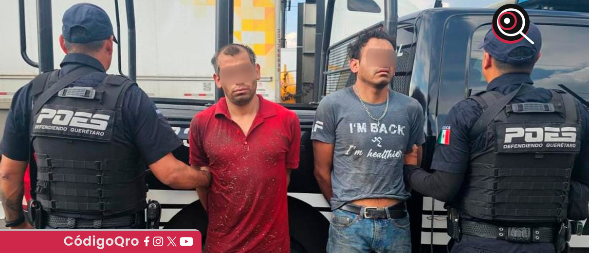 Detienen a dos hombres por robo de autotransporte de carga
