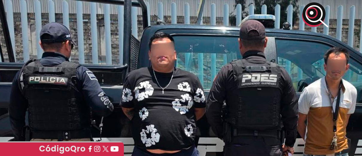 Elementos de la Policía Estatal de Querétaro detuviero a dos personas en Corregidora